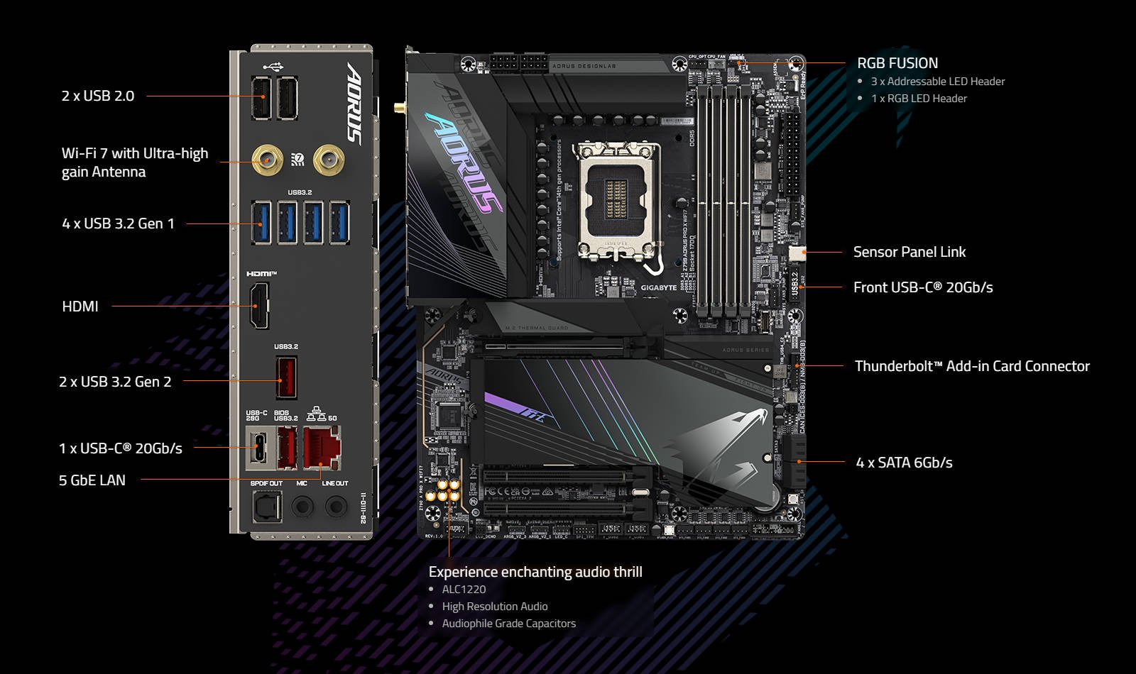 GIGABYTE Z790 AORUS PRO X WIFI7 LGA 1700 Intel Z790 X ATX